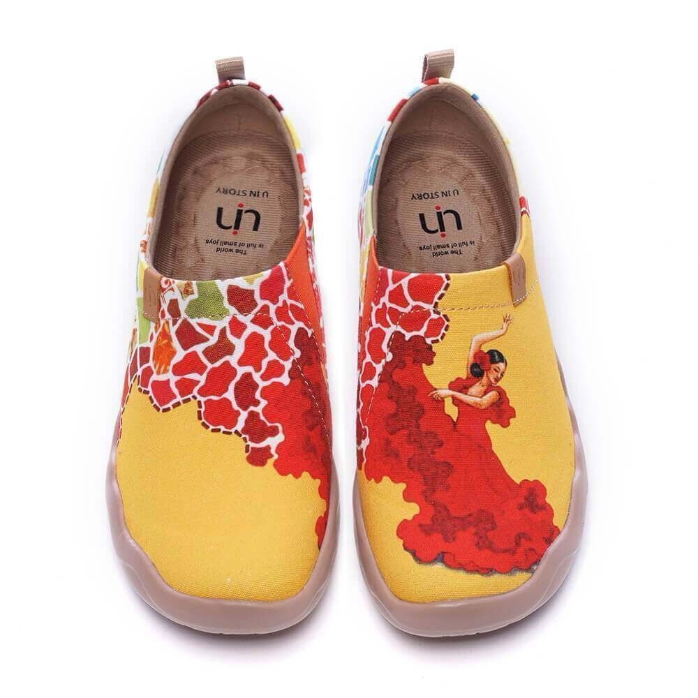 UIN Women's Sneaker Painted Canvas Slip-On Ladies Travel Shoes (Viva La Vida)
